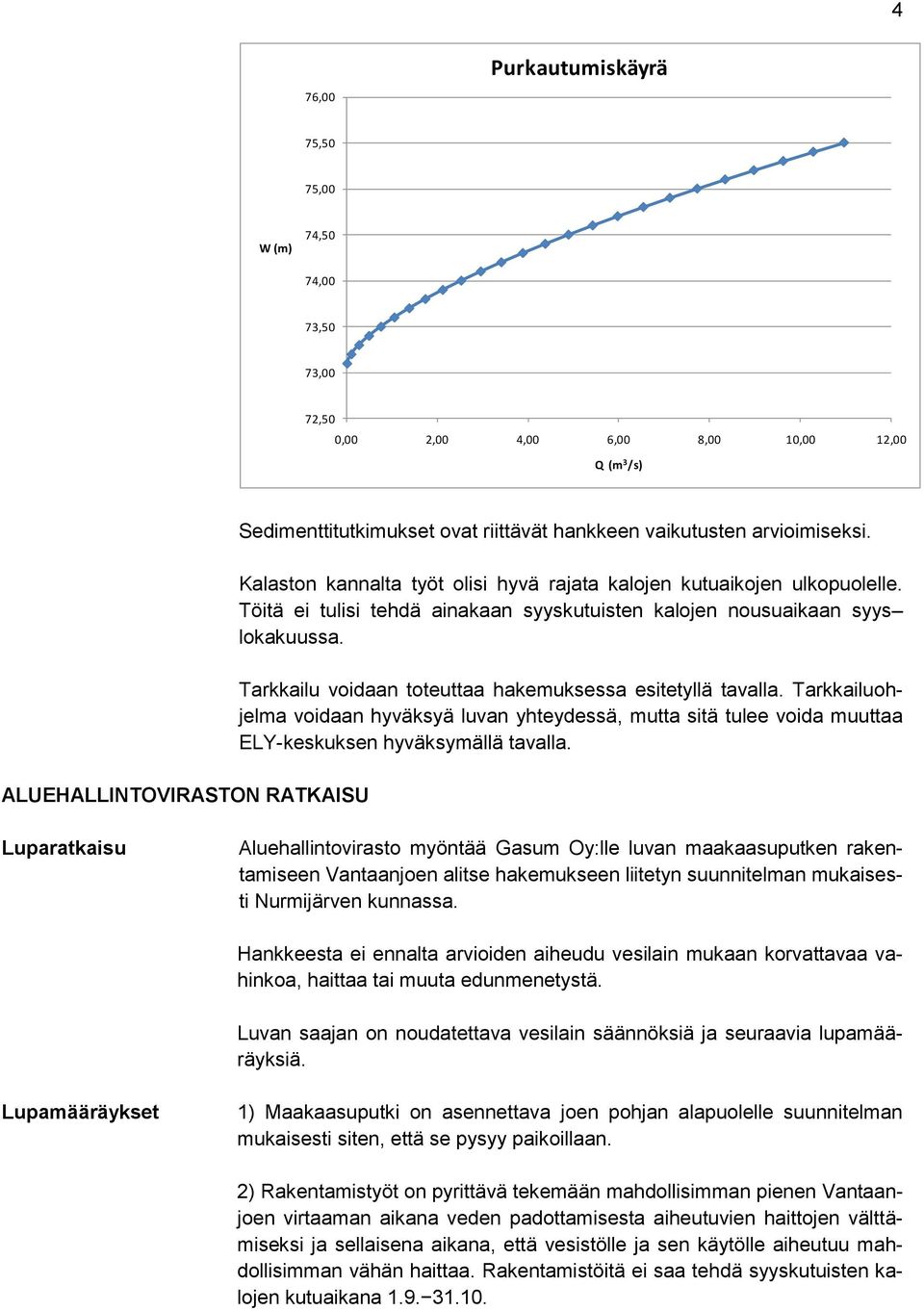 Tarkkailu voidaan toteuttaa hakemuksessa esitetyllä tavalla. Tarkkailuohjelma voidaan hyväksyä luvan yhteydessä, mutta sitä tulee voida muuttaa ELY-keskuksen hyväksymällä tavalla.