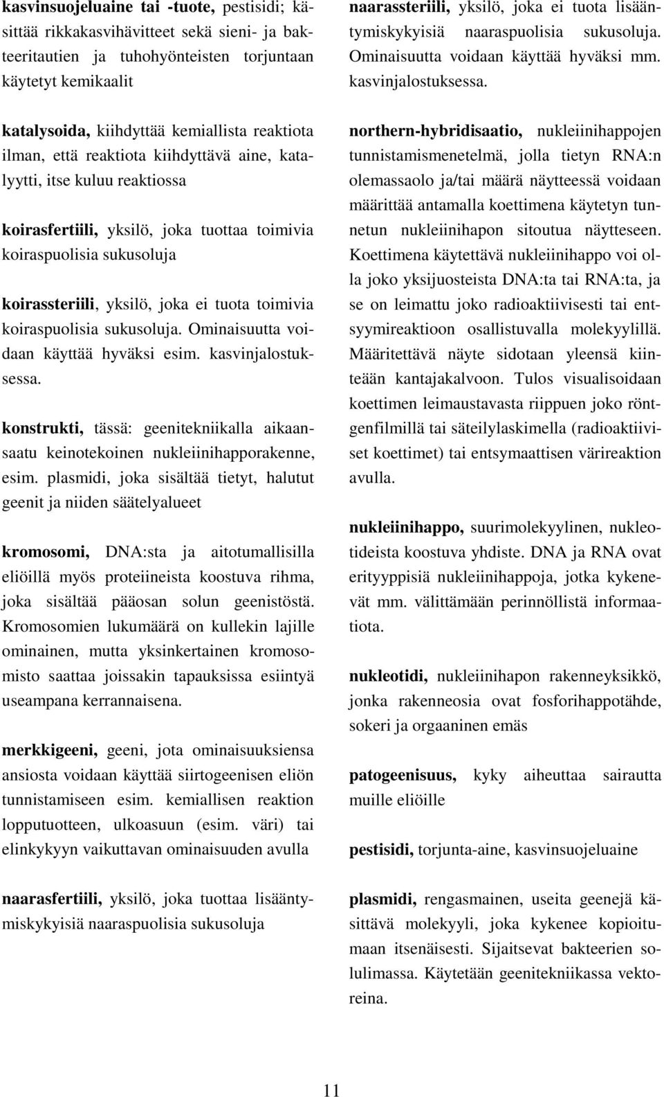katalysoida, kiihdyttää kemiallista reaktiota ilman, että reaktiota kiihdyttävä aine, katalyytti, itse kuluu reaktiossa koirasfertiili, yksilö, joka tuottaa toimivia koiraspuolisia sukusoluja