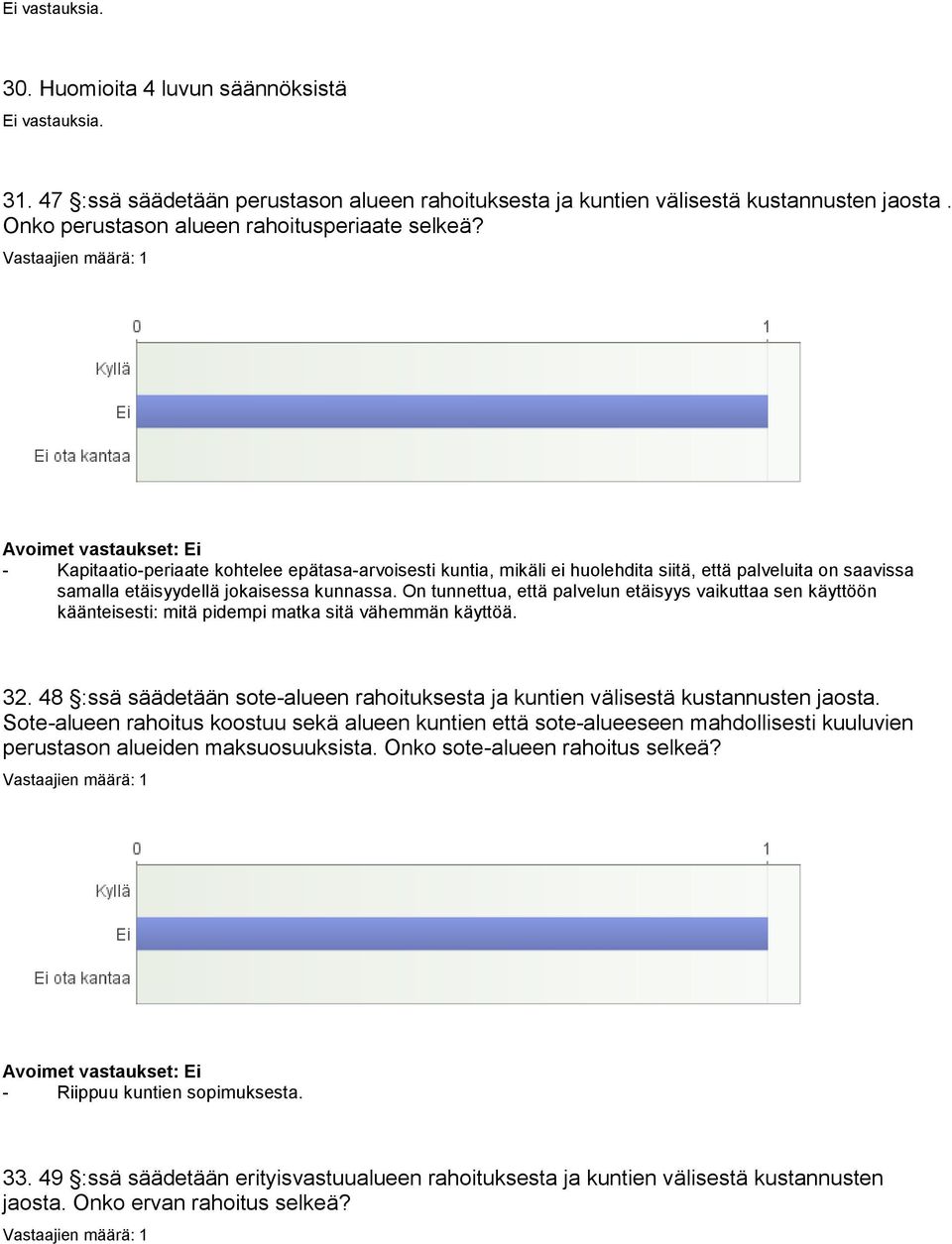 - Kapitaatio-periaate kohtelee epätasa-arvoisesti kuntia, mikäli ei huolehdita siitä, että palveluita on saavissa samalla etäisyydellä jokaisessa kunnassa.