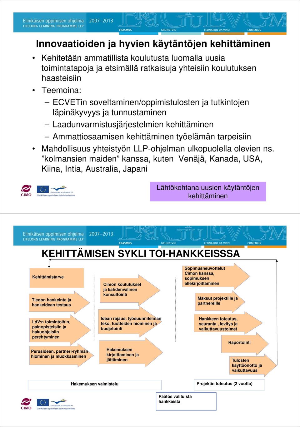 LLP-ohjelman ulkopuolella olevien ns.