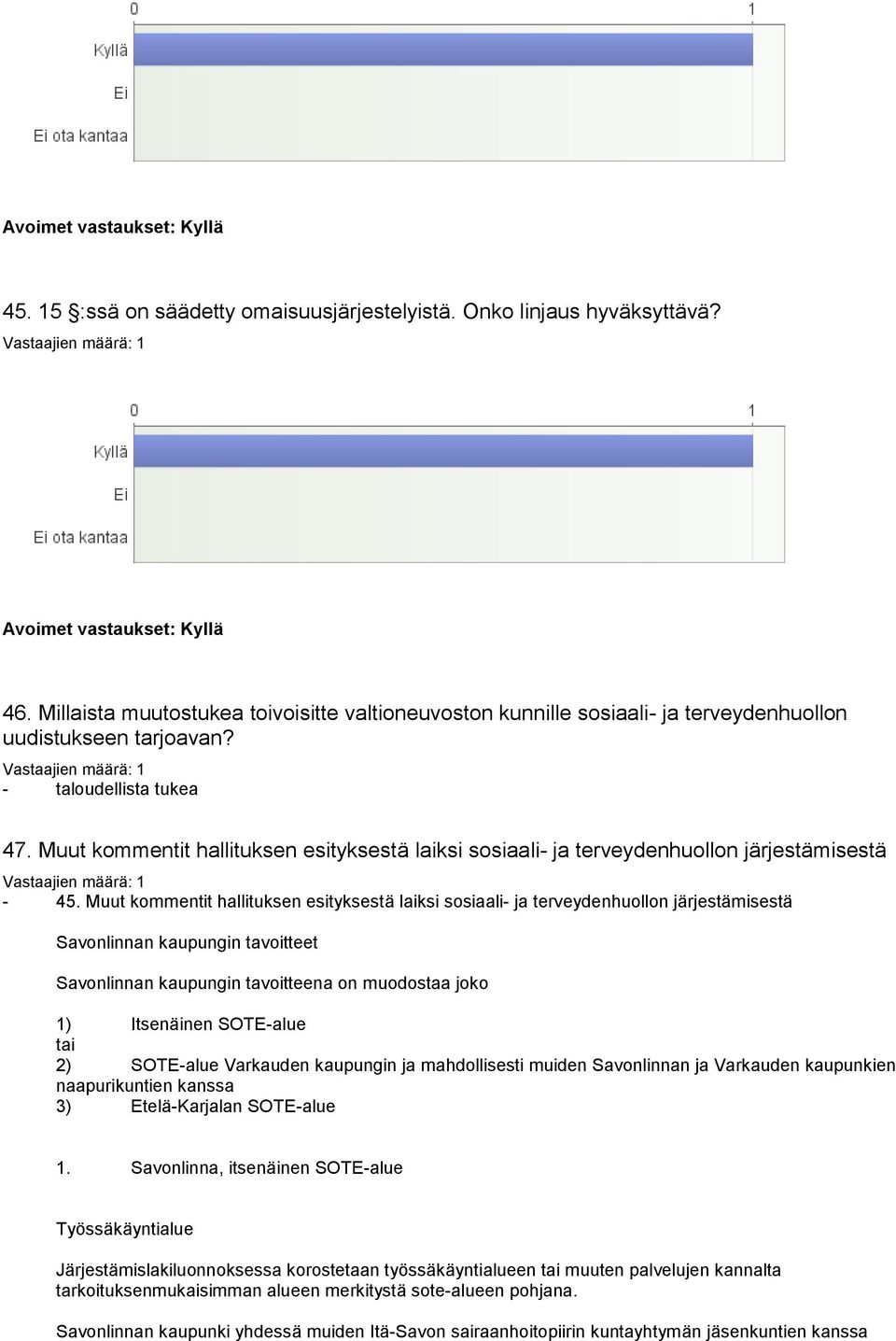 Muut kommentit hallituksen esityksestä laiksi sosiaali- ja terveydenhuollon järjestämisestä Savonlinnan kaupungin tavoitteet Savonlinnan kaupungin tavoitteena on muodostaa joko 1) Itsenäinen