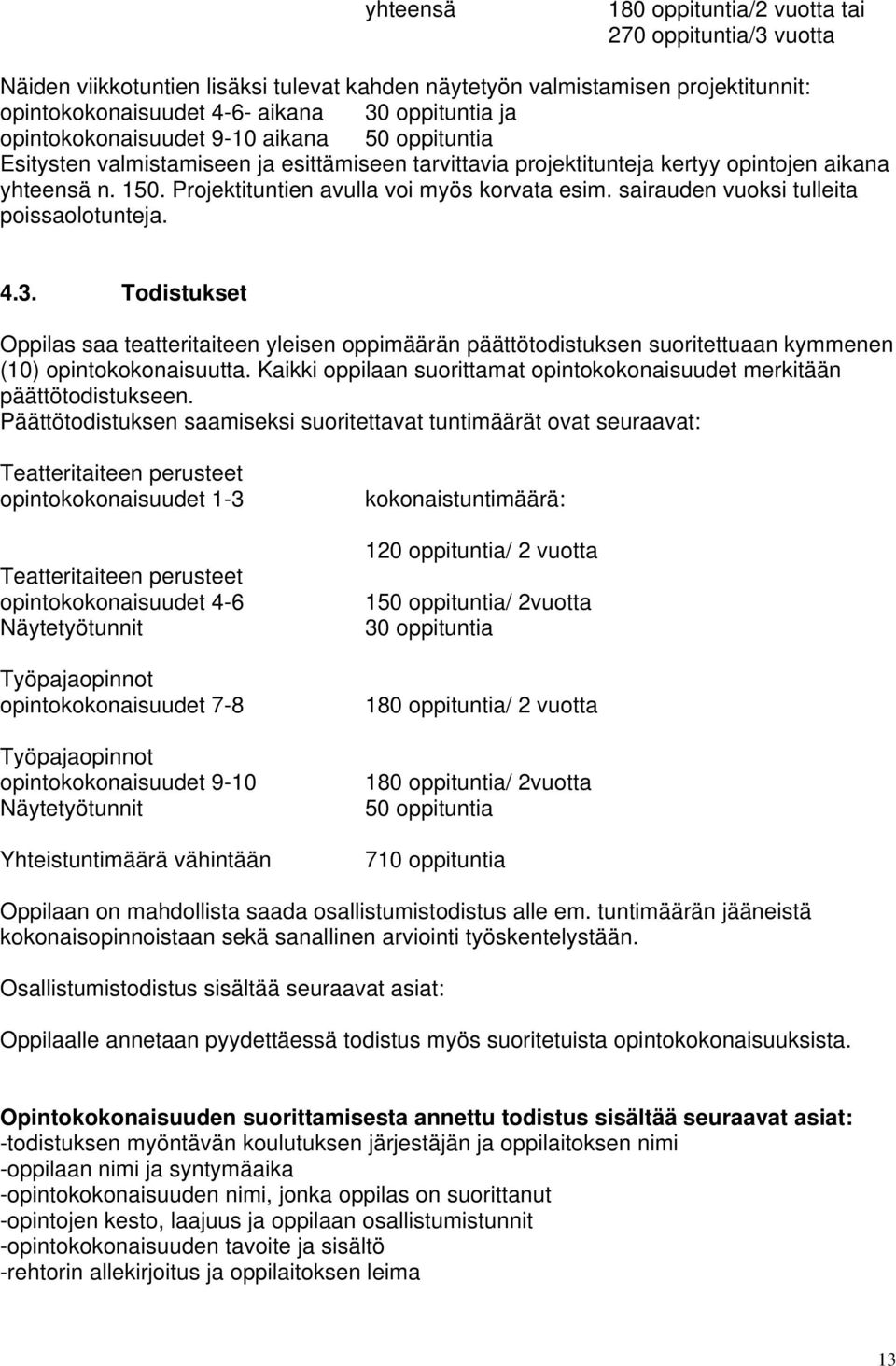 Projektituntien avulla voi myös korvata esim. sairauden vuoksi tulleita poissaolotunteja. 4.3.