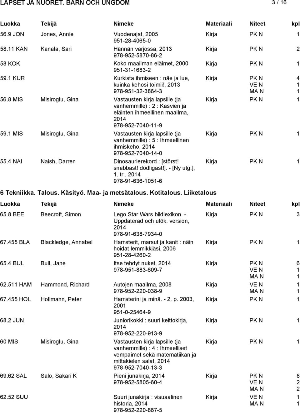 8 MIS Misiroglu, Gina Vastausten kirja lapsille (ja vanhemmille) : : Kasvien ja eläinten ihmeellinen maailma, 0 978-95-700--9 59.