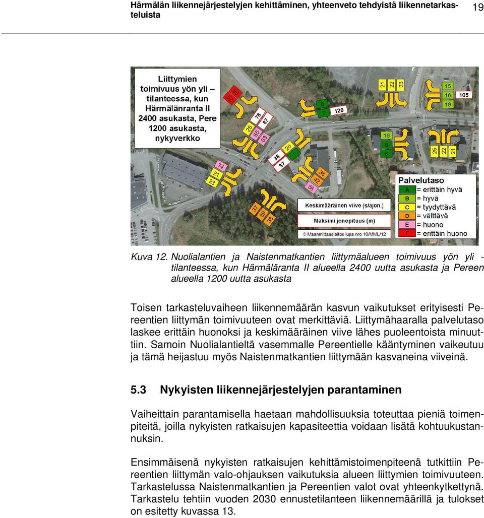 liikennemäärän kasvun vaikutukset erityisesti Pereentien liittymän toimivuuteen ovat merkittäviä.