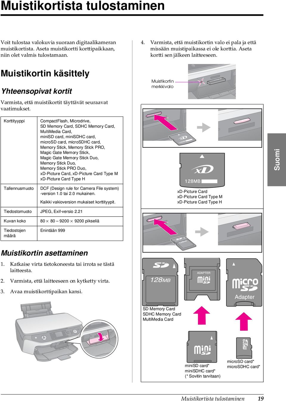 Aseta kortti sen jälkeen laitteeseen.