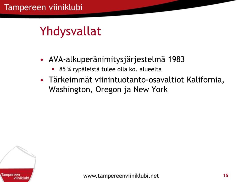 alueelta Tärkeimmät