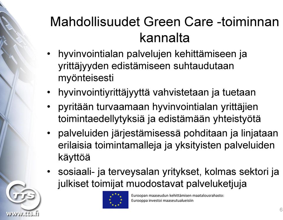 toimintaedellytyksiä ja edistämään yhteistyötä palveluiden järjestämisessä pohditaan ja linjataan erilaisia toimintamalleja