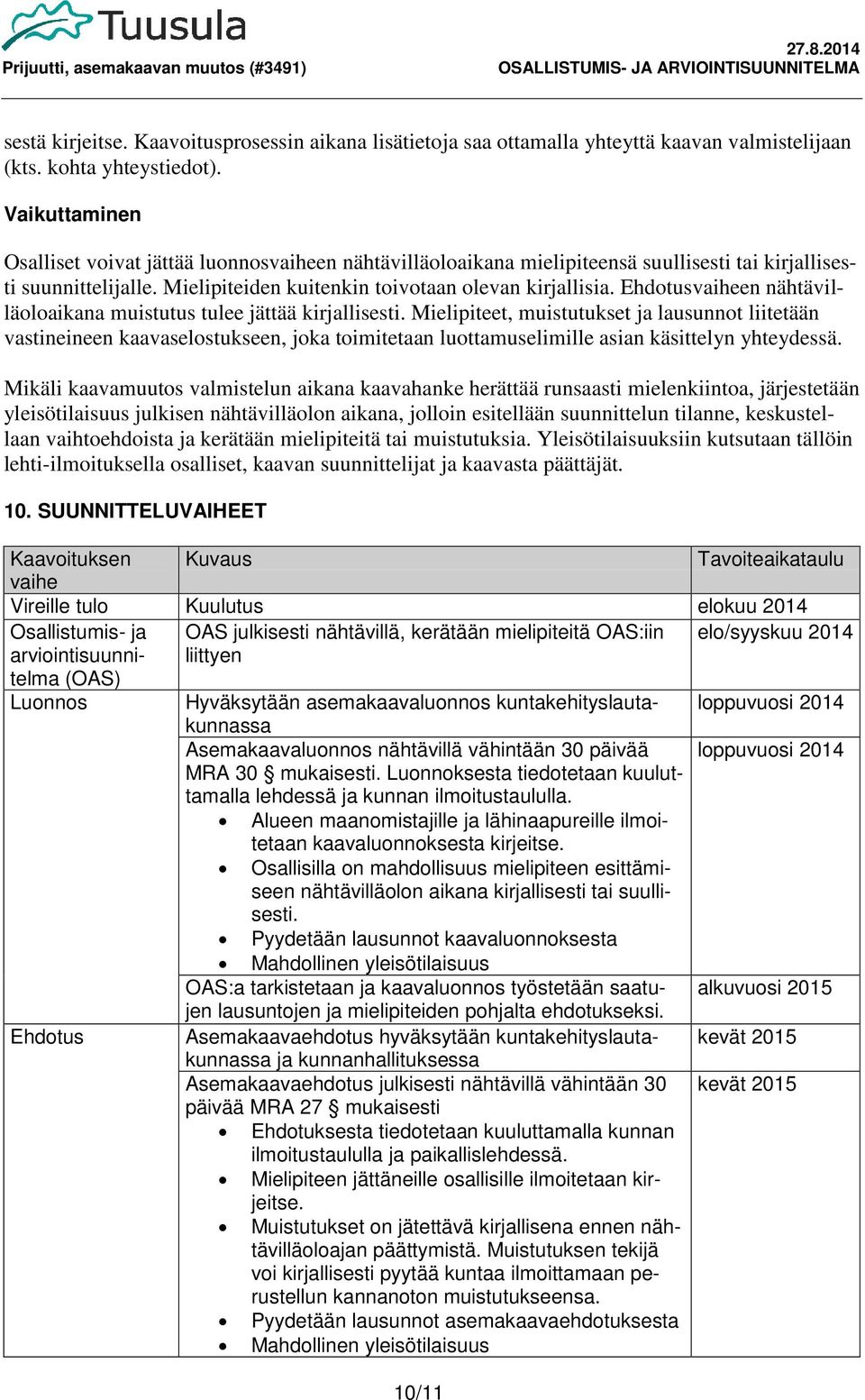 Ehdotusvaiheen nähtävilläoloaikana muistutus tulee jättää kirjallisesti.