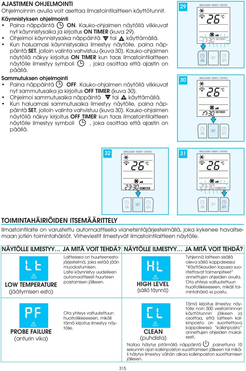 Kun haluamasi käynnistysaika ilmestyy näytölle, paina näppäintä SET, jolloin valinta vahvistuu (kuva 30).