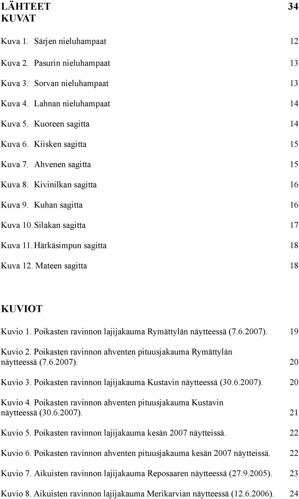 Mateen sagitta 18 KUVIOT Kuvio 1. Poikasten ravinnon lajijakauma Rymättylän näytteessä (7.6.2007). 19 Kuvio 2. Poikasten ravinnon ahventen pituusjakauma Rymättylän näytteessä (7.6.2007). 20 Kuvio 3.