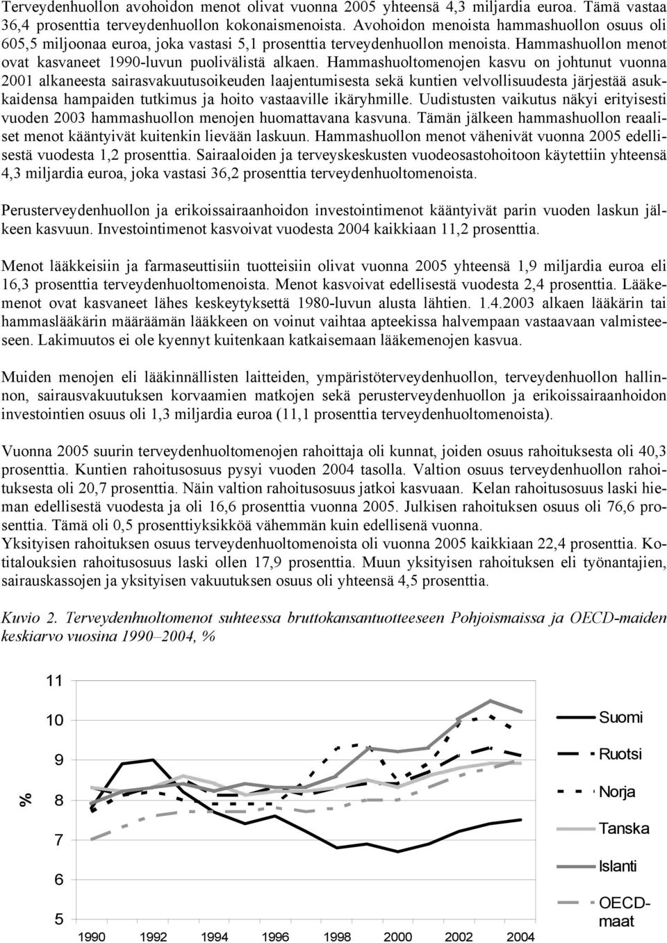 Hammashuoltomenojen kasvu on johtunut vuonna 2001 alkaneesta sairasvakuutusoikeuden laajentumisesta sekä kuntien velvollisuudesta järjestää asukkaidensa hampaiden tutkimus ja hoito vastaaville