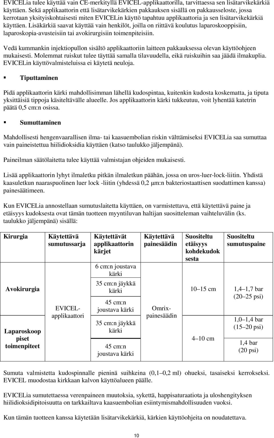 Lisäkärkiä saavat käyttää vain henkilöt, joilla on riittävä koulutus laparoskooppisiin, laparoskopia-avusteisiin tai avokirurgisiin toimenpiteisiin.