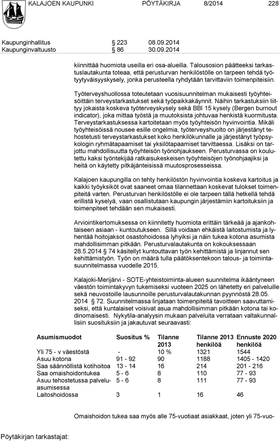 Työterveyshuollossa toteutetaan vuosisuunnitelman mukaisesti työyhteisöittäin terveystarkastukset sekä työpaikkakäynnit.