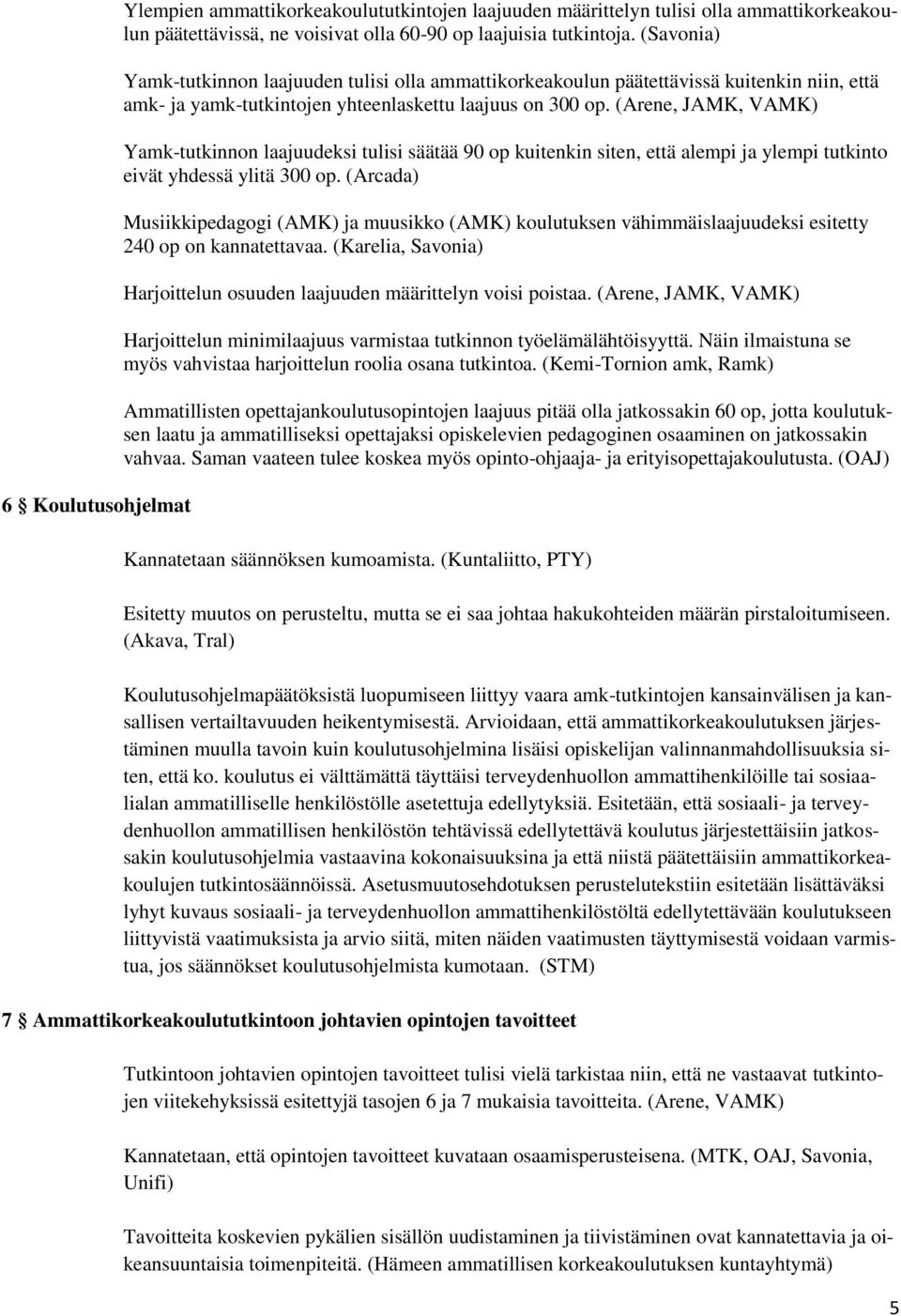 (Arene, JAMK, VAMK) Yamk-tutkinnon laajuudeksi tulisi säätää 90 op kuitenkin siten, että alempi ja ylempi tutkinto eivät yhdessä ylitä 300 op.