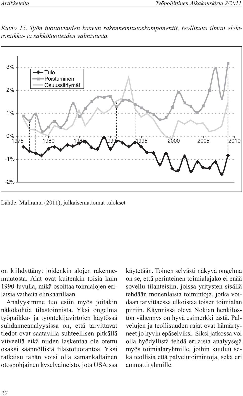 Alat ovat kuitenkin toisia kuin 1990-luvulla, mikä osoittaa toimialojen erilaisia vaiheita elinkaarillaan. Analyysimme tuo esiin myös joitakin näkökohtia tilastoinnista.