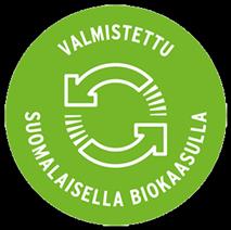 Biokaasumerkki takaa kuluttajille, että tuote on valmistettu