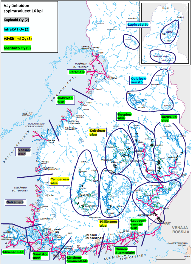 2016 kilpailutettavat Läntinen Suomenlahti Itäinen Suomenlahti Vaasan alue Kainuu ja Lappi