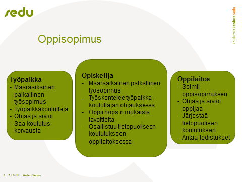 Oppisopimusopiskelu soveltuu opintojen loppuvaiheenopiskelijalle, jolla määräaikainen työsopimus, sekä opiskelijalle, joka