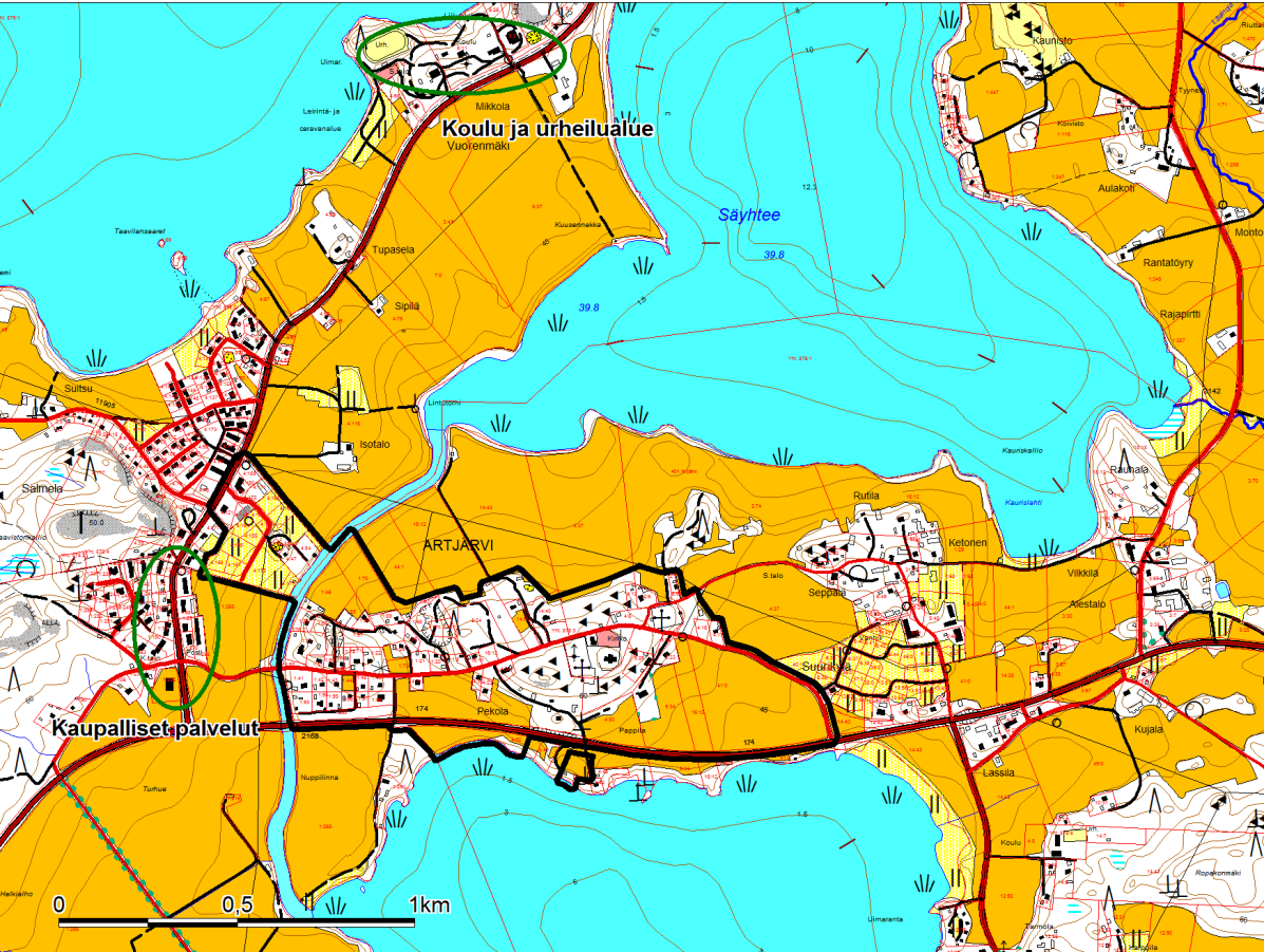 1 PERUS- JA TUNNISTETIEDOT 1.1 Kaava-alueen sijainti Suunnittelualue käsittää noin 72 ha:n suuruisen alueen Kirkonmäen ja Salmenrannan alueella.