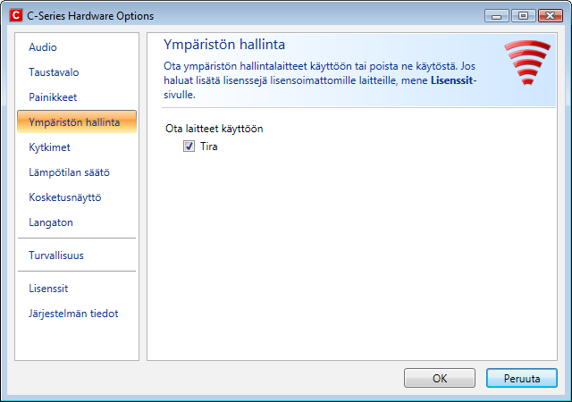 Tiran käyttöönotto: Valitse Tira-valintaruutu. Tiran poisto käytöstä: Poista valinta Tira-valintaruudusta. 5.