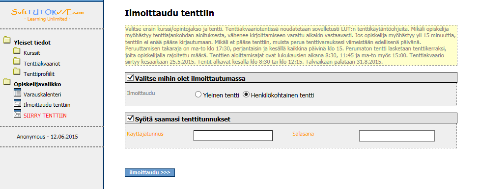 5 2.2 Henkilökohtainen tentti tai kypsyysnäyte Henkilökohtainen tentti on tentti tai kypsyysnäyte, jonka opettaja luo tietylle opiskelijalle.