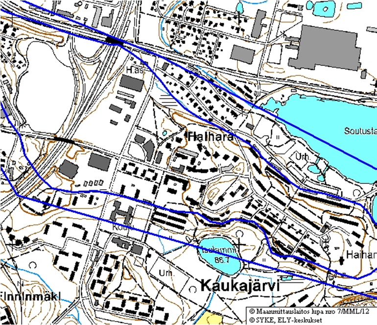 Keskisenkatu 7, Kaukajärvi / Tampere 11.7.2012 5 (10) 3.2 Pinta- ja pohjavedet Kohde sijaitsee luokitellulla Aakkulanharjun (0483701) I-luokan pohjavesialueella.