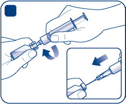 C D Pidä ruiskua ja injektiopulloa ylösalaisin. Jos käytät siirtoneulaa, varmista että siirtoneulan kärki on liuottimessa. Vedä liuotin ruiskuun vetämällä männästä.