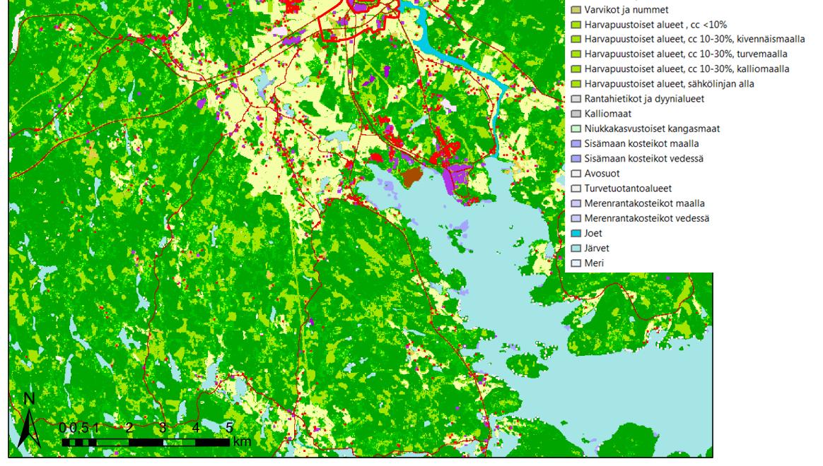 9 Kuva 8. Maankäyttö- ja maanpeitekartta. 2.6 Kulttuurimaiseman historiallinen tausta Jämsä kuului keskiajalla Hämeen rintapitäjien erämaihin ja sinne syntyi asuttuja kyliä keskiajan lopulla.