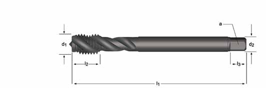 E383 E383 MF Maskingängtappar Spiralspår 40º MF Konekierretapit, lastua nostavat urat 40º MF Machine Tap Spiral Flute 40º MF Maschi a macchina Scanalature elicoidali 40º MF Maskingjengetapper
