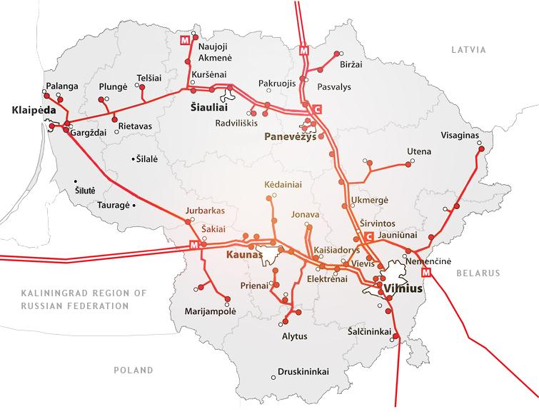 19 Liettuan maakaasun siirtoverkko on rakennettu pääosin Neuvostoliittoon kuulumisen aikana ja sen kapasiteetti on suurempi kuin mitä kotimainen kulutus vaatisi.