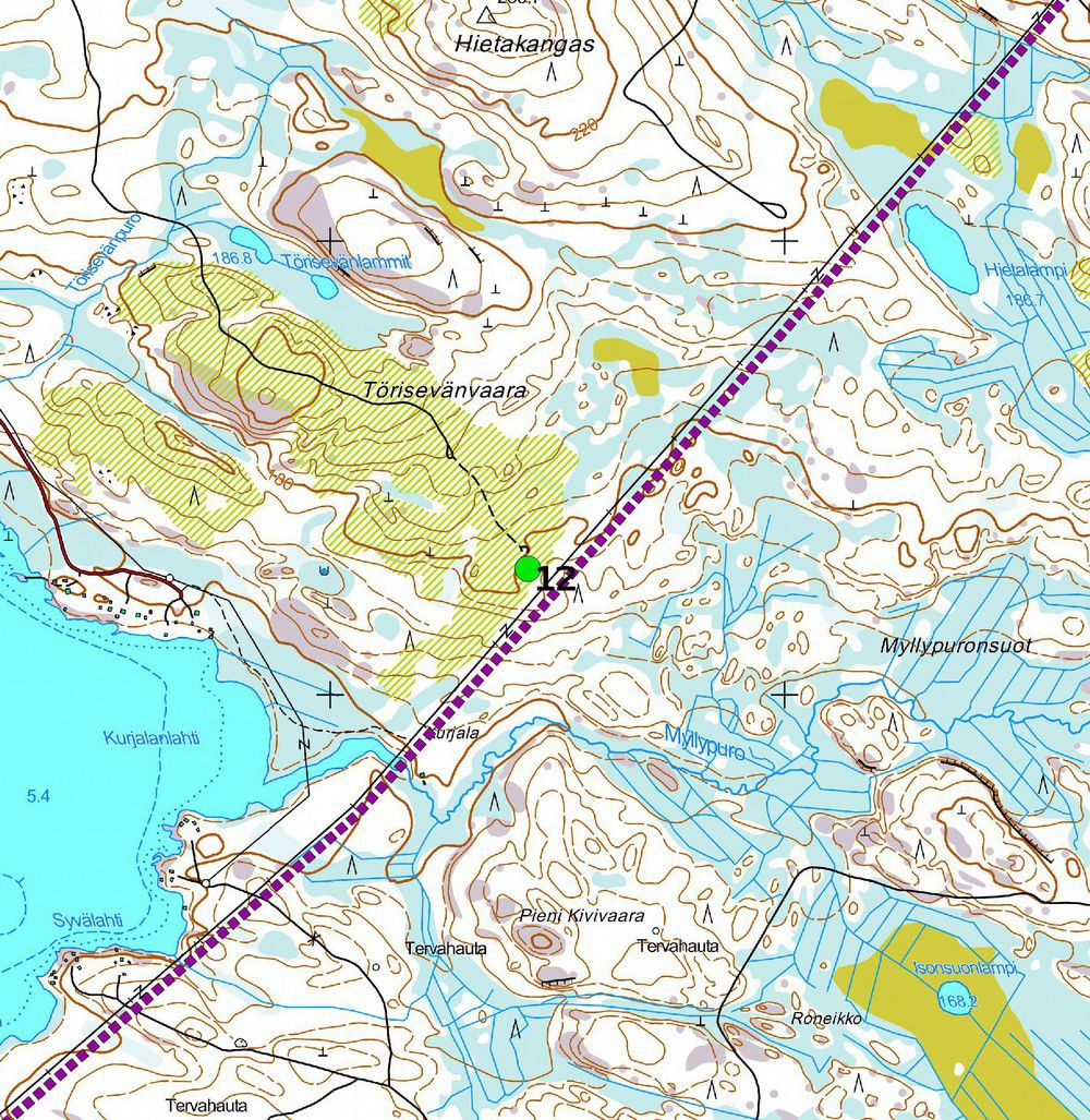 39 Kohde, mittakaava :0 000, Maanmittauslaitoksen peruskarttarasteri : 5 000, 6/05. Esihistorialliset muinaisjäännökset 3.