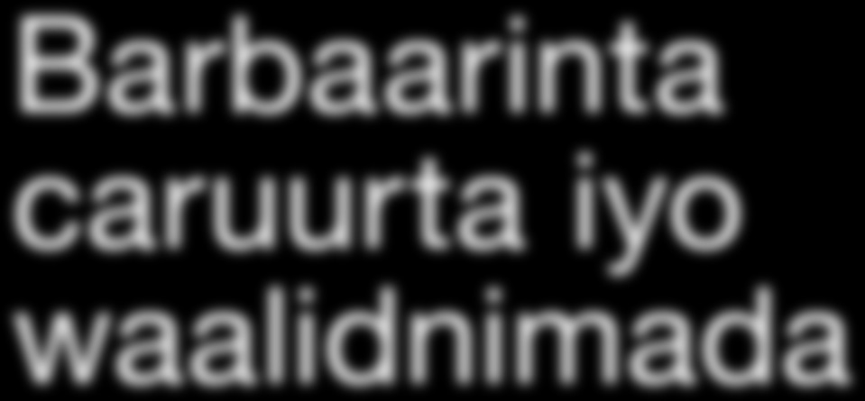 HOR U DHAC! Dhaqanada iyo bulshada aduunka oo dhan waalidiinta caruurtooda waxay la doonaan mustaqbal wanaagsan.