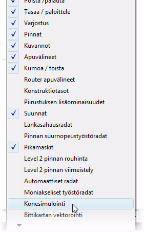 6 KONESIMULOINNIN ALOITTAMINEN a Valitse Asetukset, Konfigurointi. b c Valitse...mcamxm.config <mm> alareunassa olevasta Nykyinenpudotusvalikosta. Klikkaa OK.