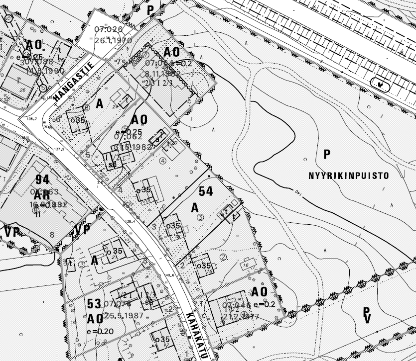 3 LÄHTÖKOHDAT 3.1 Alueen yleiskuvaus Suunnittelualue sijaitsee kaupungin Kypärämäen Köhniön asuinalueella, Kahakadun varrella pientalovaltaisella alueella.