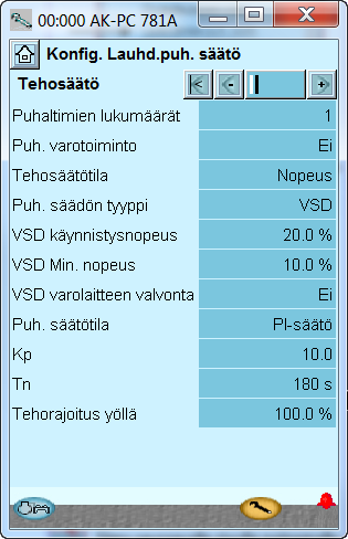 Konfigurointi - jatkoa Aseta lauhdutinpuhaltimien säätö 1. Mene konfigurointivalikkoon 2. Valitse Condenser fan control (lauhdutinpuhaltimien säätö) 3.