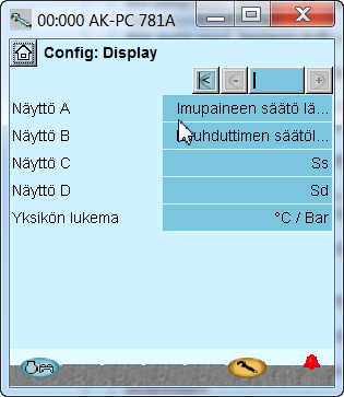 Konfigurointi - jatkoa Aseta näyttö 1. Mene konfigurointivalikkoon 2. Valitse Display setup (näytön asetus) 3. Määritä mitkä lukemat näytetään yksittäisille ulostuloille.