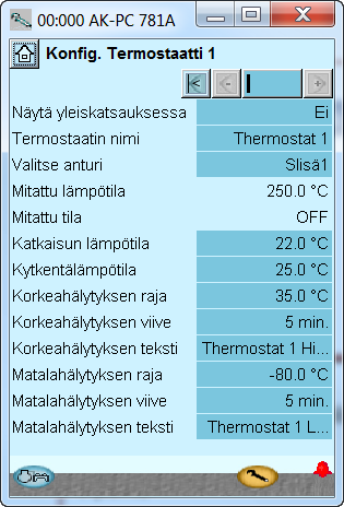 Konfigurointi - jatkoa Erilliset termostaatit 1. Erilliset termostaatit 2. Valitse haluttu termostaatti 3.