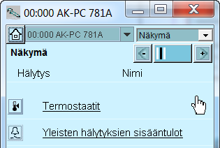 Asetusten tarkistus - jatkoa 7. Tarkista kaikki lauhdutinryhmän alavalikot. Vaihda näkymää +- painikkeella.