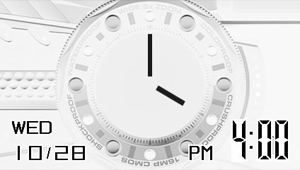 Kellon näytön näyttäminen Kameraa voi käyttää kellona. Kun kamerassa ei ole virtaa, näytä kello pitämällä 4-painike painettuna. 1 Paina 4-painiketta ja pidä sitä painettuna.
