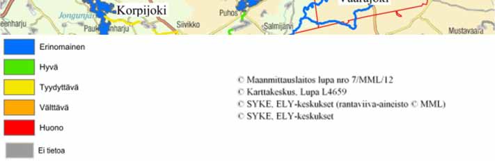 Iijoen keski- ja yläosa ovat pintavesityypiltään suuria turvemaiden jokia (St) ja Iijoen alaosa Kipinän länsipuolelta Vesalasta alkaen on erittäin suuri turvemaiden joki (ESt).