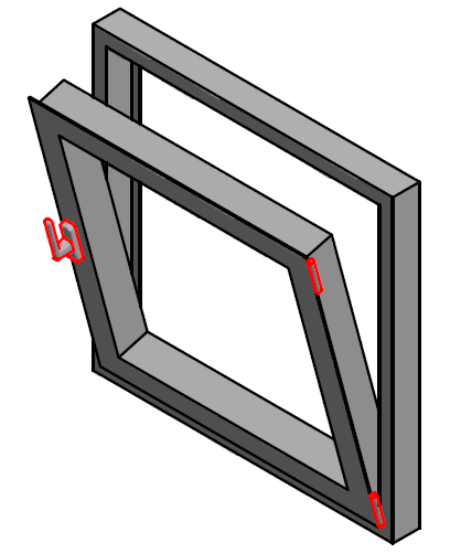 LK 3. 0/07 HELAT JA SARANAT HARDWARE AND HINGES Saranoiden kätisyys (RH tai LH -> kts. 3.), puitteen (tai karmin) ulkomitat sekä painikkeen ja saranapeitteiden väri mainittava heloja tilatessa.