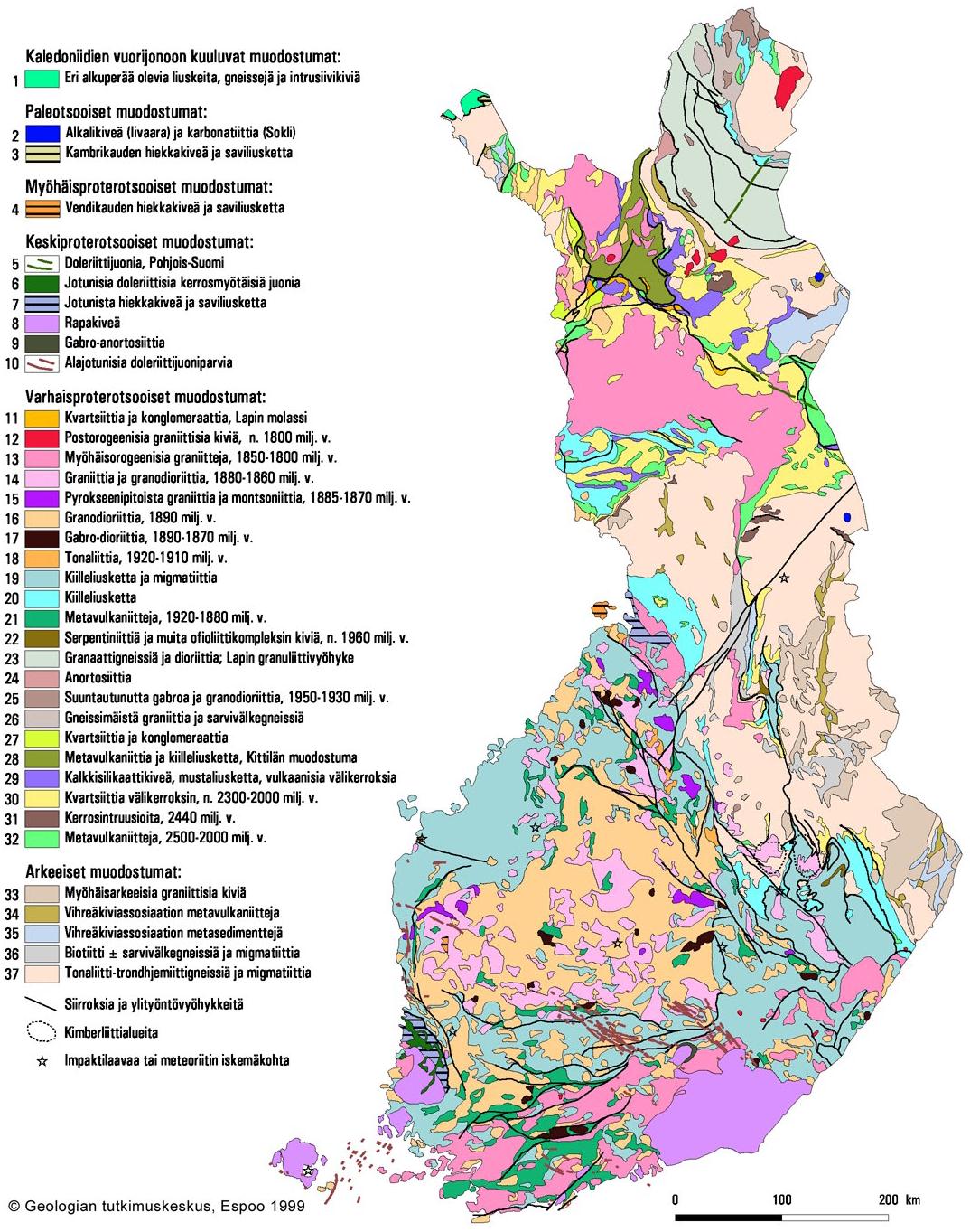 27 Kuva 9. Suomen kallioperäkartta.