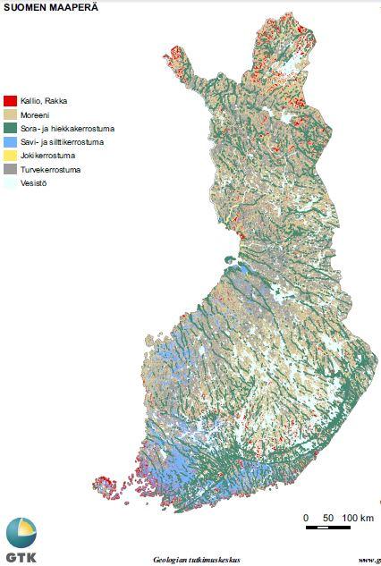 28 Kallio Moreeni Sora- ja hiekkakerrostuma Savi- ja silttikerrostuma Jokikerrostuma Turvekerrostuma Vesistö