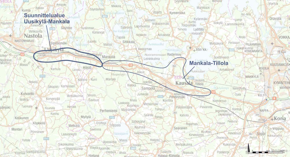 30.9.2016 3 (40) 1 Johdanto Tässä hankearvioinnissa on tarkasteltu valtatien 12 parantamista välillä Uusikylä - Tillola ja siihen liittyviä hankevaihtoehtoja.