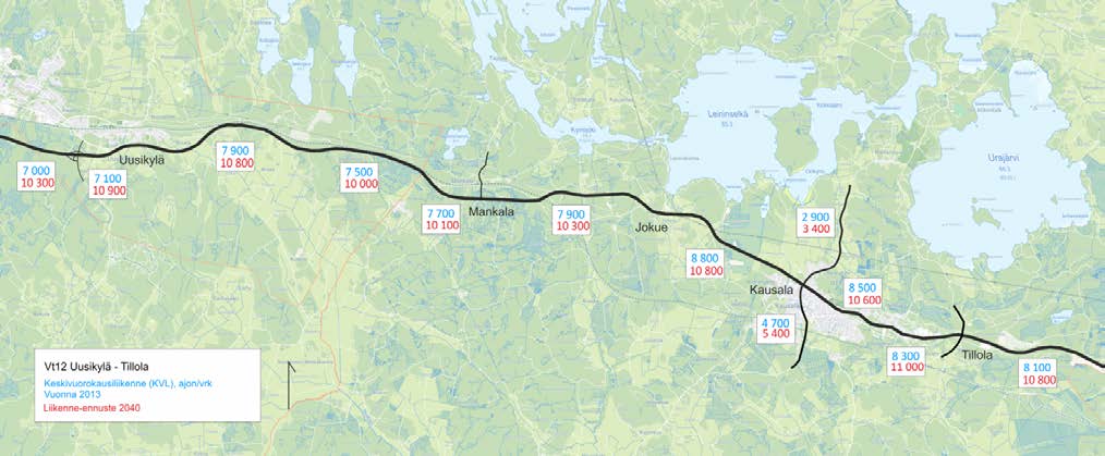 8 (40) 30.9.2016 Kuva 4. Liikennemallin mukaiset vuoden 20