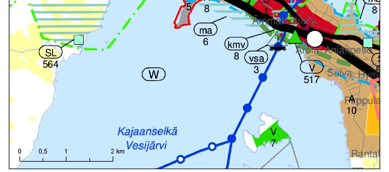 Valtakunnallisesti arvokas Kurhila-Pulkkilan maisema-alue (MAO040047) sijoittuu suunnittelualueen länsipuolelle noin 700 metrin etäisyydelle.