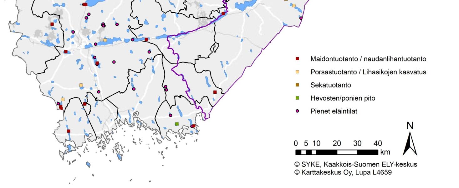 Maatalous pohjavesialueilla Peltoaluetta yli 20 % pohjavesialueen