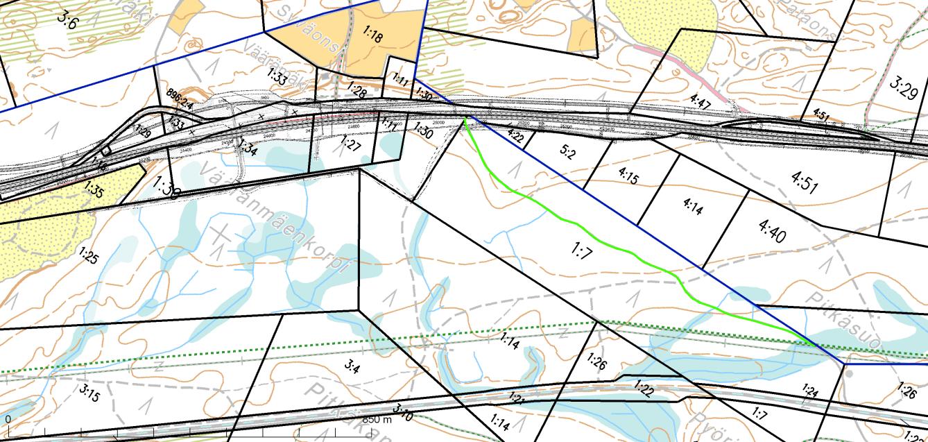 Valtatien eteläpuolella oleville metsäkiinteistöille tulee järjestää kulku joko länteen Hurtanmaan alikulkutunnelin kautta taikka itään Myllylä-Törölä -yksityistien kautta.