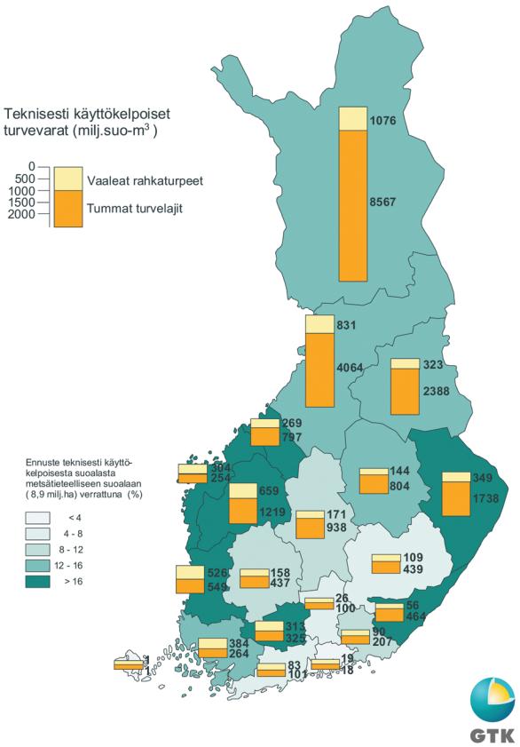 2 TURVEMAIDEN KÄYTTÖ JA TURVETUOTANTOALUEIDEN SIJAINTI Turve on suokasvien jäänteistä epätäydellisen hajoamisen seurauksena kosteissa ja hapettomissa olosuhteissa muodostunut eloperäinen maalaji,