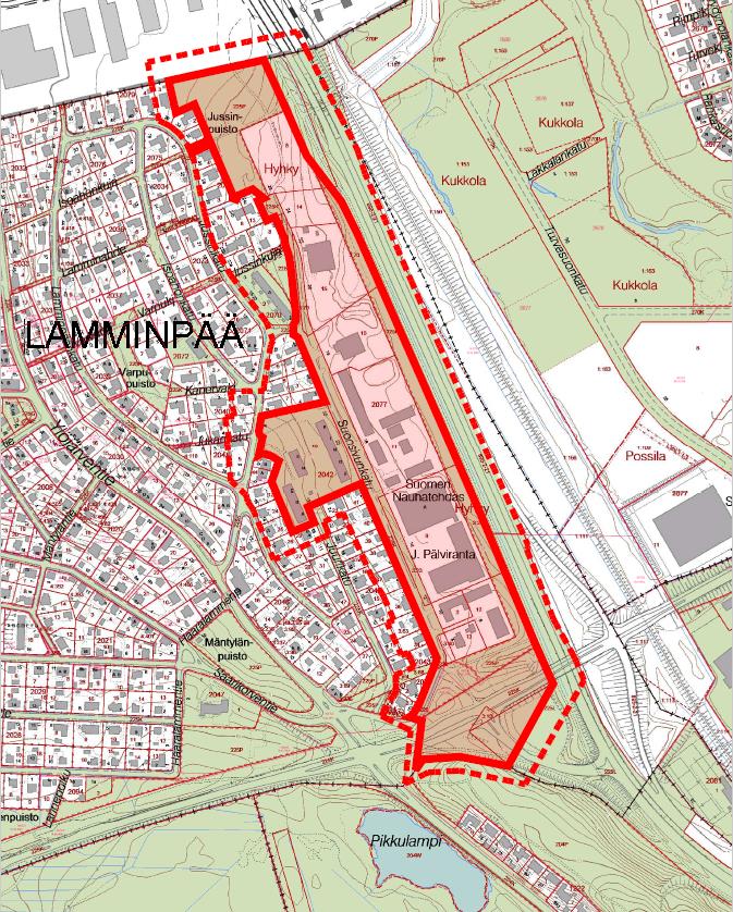 2017 Lamminpää, Nauhatehtaan alue (8585). Teollisuusalueen muuttaminen asuntoalueeksi VTS:n tontin maankäytön uudistaminen Asumista n.